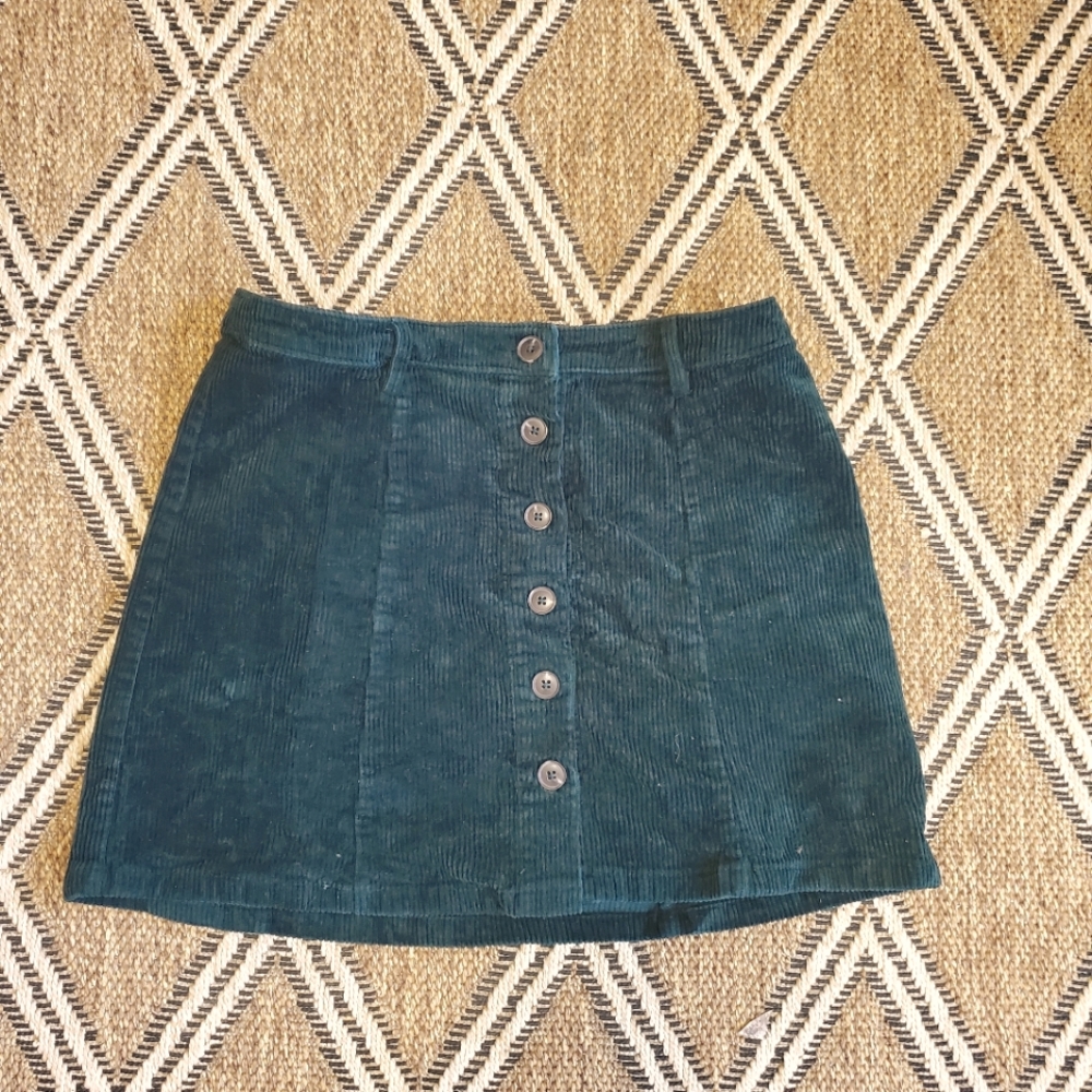 Forever 21 Green Corduroy Skirt
